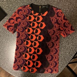 Derek Lam Printed Crew Neck Top